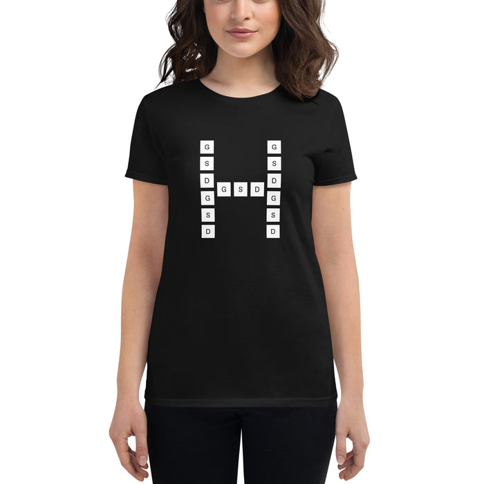 Harvard GSD Women's Black and White Logo Fitted T-Shirt