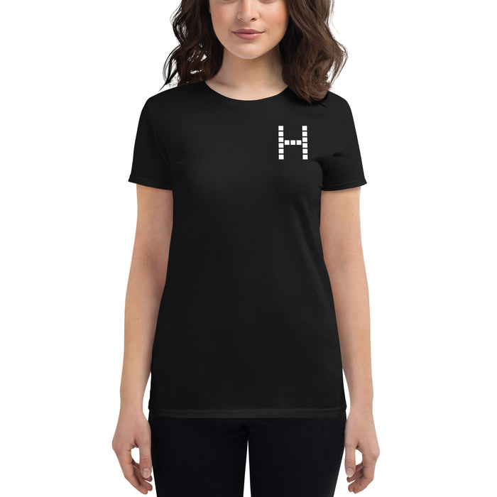 Harvard GSD Small Black and White Logo Women's Fitted T-Shirt