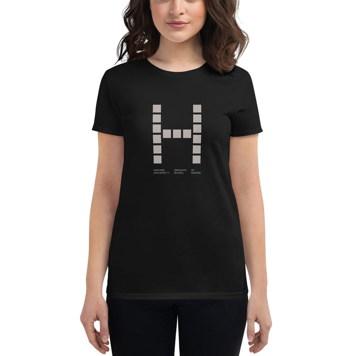 Harvard GSD Large Warm Gray Logo Women's Fitted T-Shirt