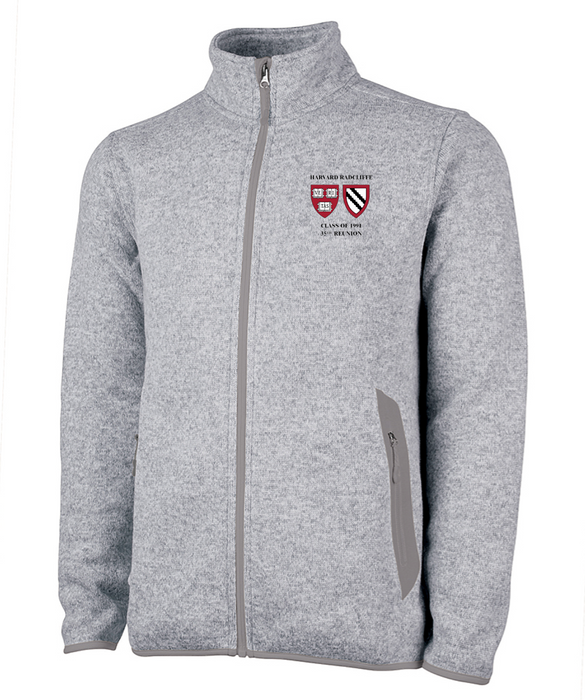 Harvard Class of 1991 35th Reunion Mens Grey CRA Heathered Fleece Jacket