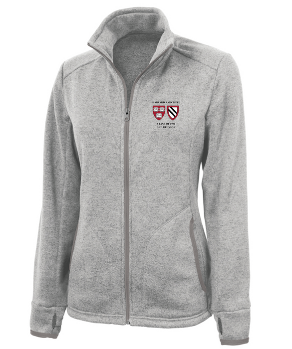 Harvard Class of 1991 35th Reunion Womens Grey CRA Heathered Fleece Jacket