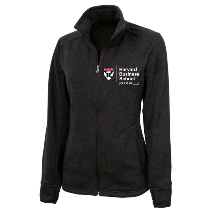 HBS Spring 2025 Reunion Women's Charles River Black Heathered Fleece Jacket