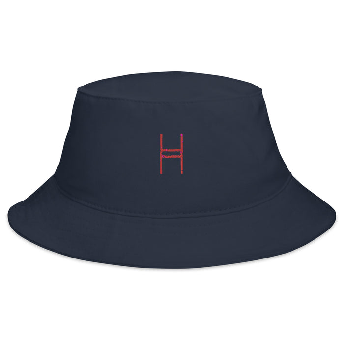 Harvardwood Distressed Logo Denim Bucket Hat