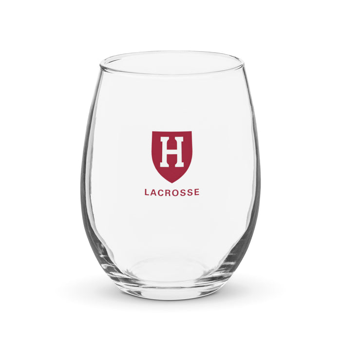 Harvard Lacrosse Stemless Wine Glass