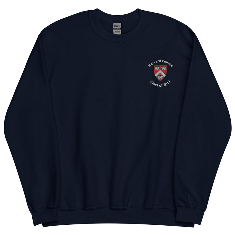 Class of 2013 Harvard Embroidered Unisex Sweatshirt