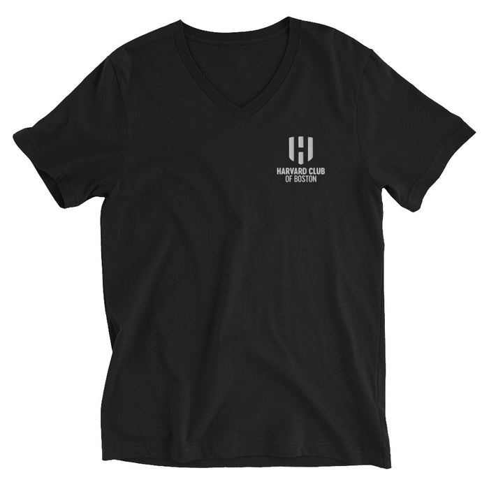 Harvard Club of Boston Embroidered Unisex V-Neck T-Shirt