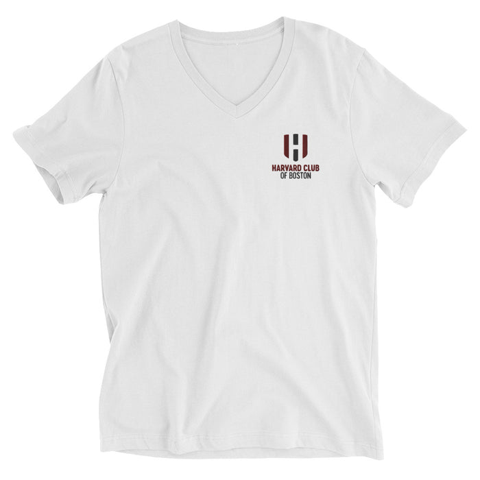 Harvard Club of Boston Embroidered Unisex V-Neck T-Shirt